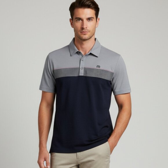 Travis Mathew Other - Travis Mathew Black Gray Colorblock Polo Golf Shirt
